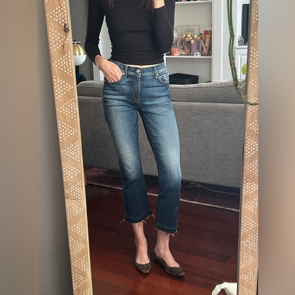SOLD 🚫 7 For All Mankind Blue Cropped Boot Jean